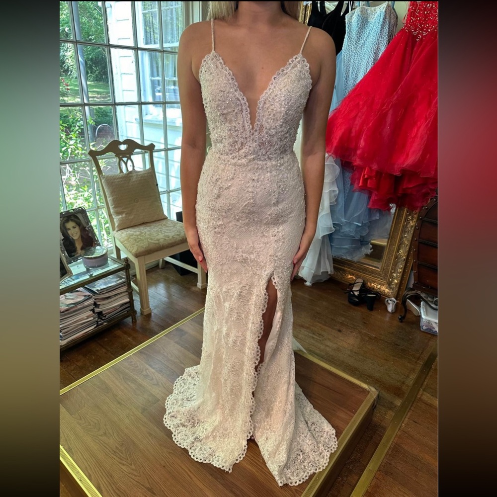 Jovani Ivory formal wedding dress